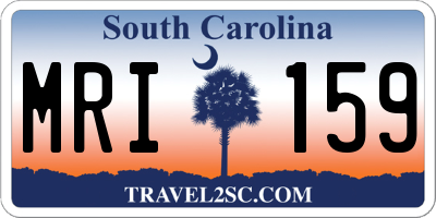 SC license plate MRI159