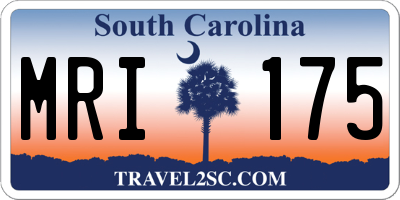 SC license plate MRI175