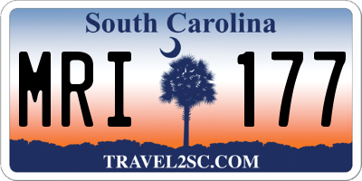 SC license plate MRI177