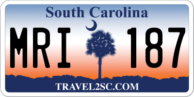 SC license plate MRI187