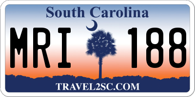 SC license plate MRI188
