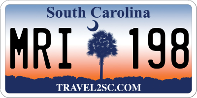 SC license plate MRI198