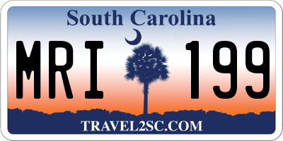 SC license plate MRI199