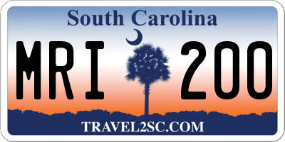 SC license plate MRI200