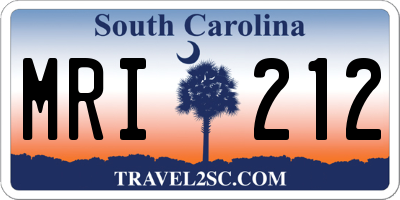 SC license plate MRI212