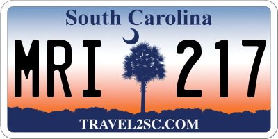SC license plate MRI217
