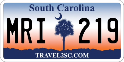 SC license plate MRI219