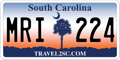 SC license plate MRI224