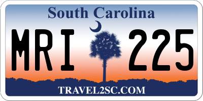 SC license plate MRI225