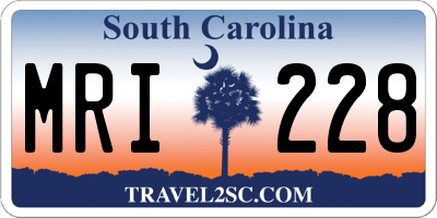 SC license plate MRI228
