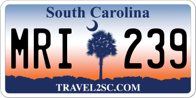 SC license plate MRI239