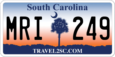 SC license plate MRI249
