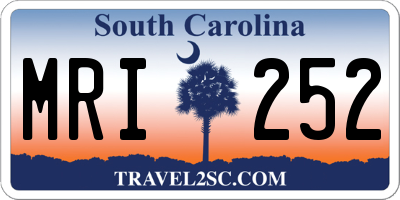 SC license plate MRI252