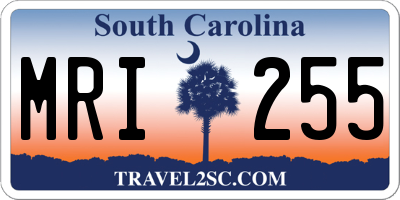 SC license plate MRI255