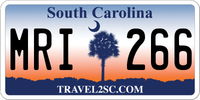 SC license plate MRI266