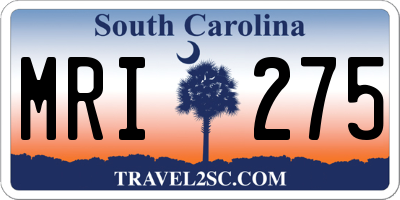 SC license plate MRI275