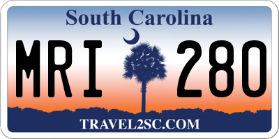 SC license plate MRI280