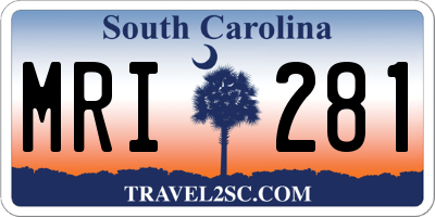 SC license plate MRI281