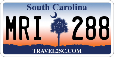 SC license plate MRI288
