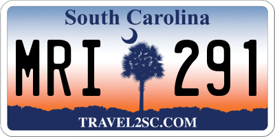 SC license plate MRI291