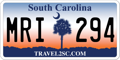 SC license plate MRI294
