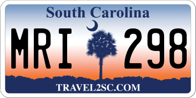 SC license plate MRI298