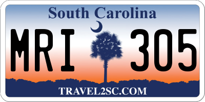 SC license plate MRI305