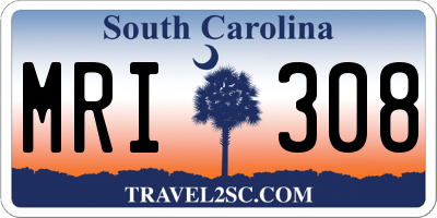 SC license plate MRI308