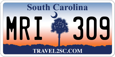 SC license plate MRI309
