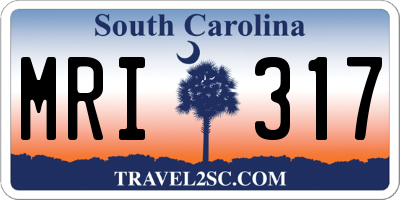 SC license plate MRI317