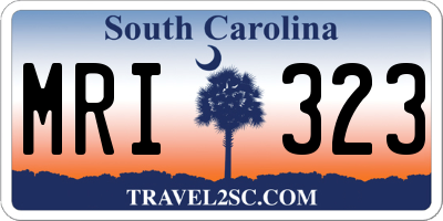 SC license plate MRI323