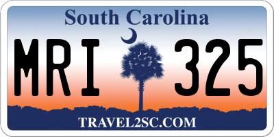 SC license plate MRI325