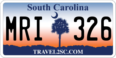 SC license plate MRI326