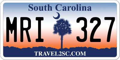 SC license plate MRI327