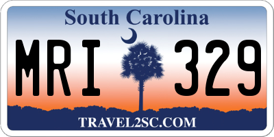 SC license plate MRI329