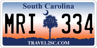 SC license plate MRI334