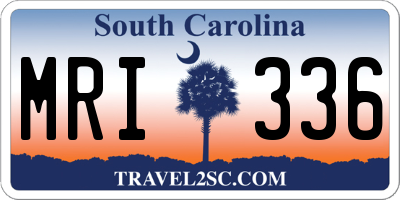 SC license plate MRI336