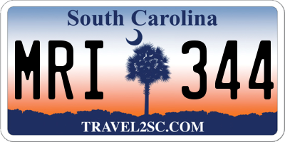 SC license plate MRI344