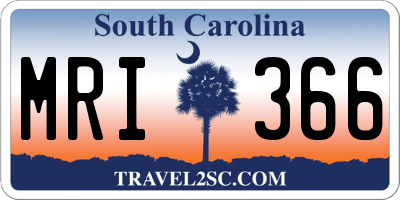 SC license plate MRI366