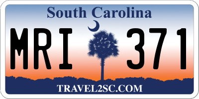 SC license plate MRI371