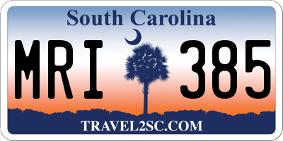 SC license plate MRI385