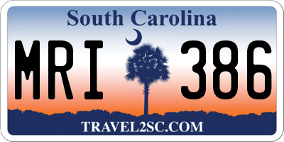 SC license plate MRI386