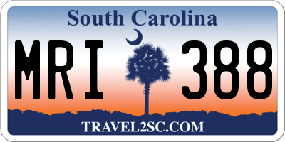 SC license plate MRI388