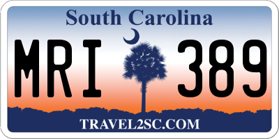SC license plate MRI389