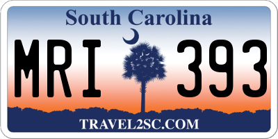 SC license plate MRI393