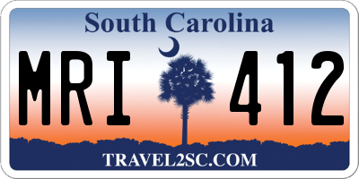 SC license plate MRI412
