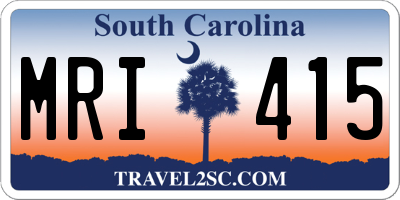 SC license plate MRI415