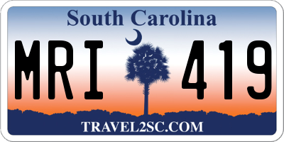 SC license plate MRI419