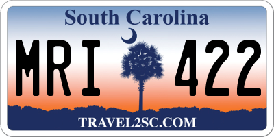 SC license plate MRI422