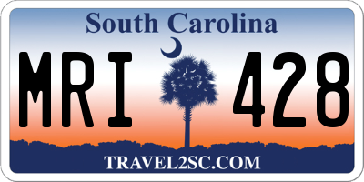 SC license plate MRI428